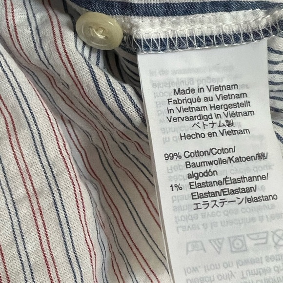 Madewell striped drawstring button front‎ blouse size Small Host Pick! - Picture 14 of 14